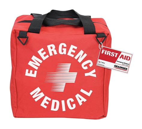 Grainger Approved Emergency Medical Kit Bulk 297 Components Red