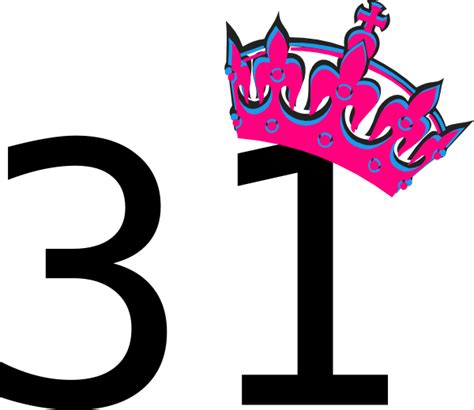 Pink Tilted Tiara And Number 31 Clip Art At Vector Clip Art