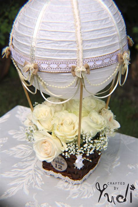 Shabby Chic Hot Air Balloon Wedding Table Number Centerpiece Table
