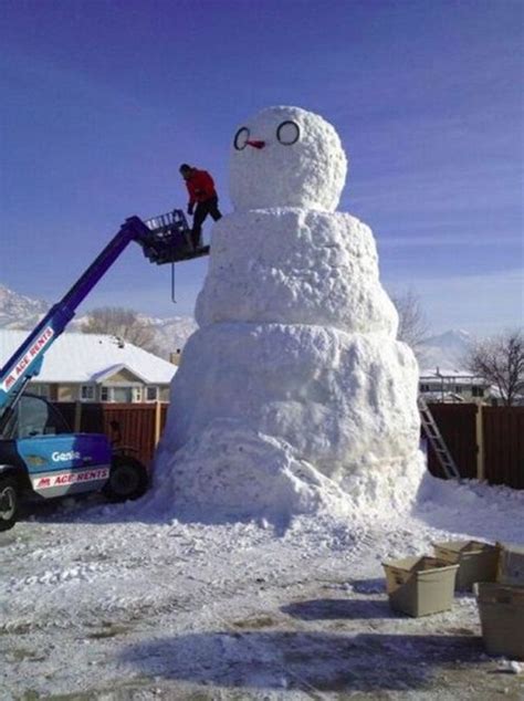 Giant Snowman Win Win Epic Win Photos