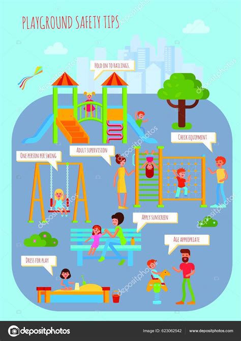 Playground Safety Tips Poster Stock Illustration By ©yayimages 623062542