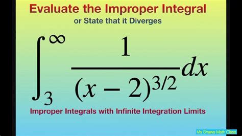 Evaluate Improper Integral Dx X Over Infinity Infinite