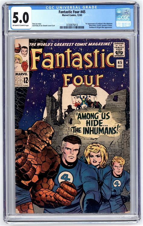 Fantastic Four 45 Cgc 50 1st Appearance Of The Inhumans Androids