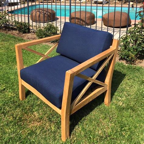 Sunbrella seat cushion 19 x 18 cushions brick 1902288 outdoor cushions new. LA Teak Club Chair with Sunbrella Cushions - IKsun Teak ...