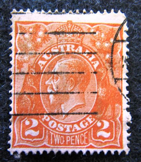 Australian Stamp Australian 1913 36 Orange 2d 1 2 Two Penny King Geo