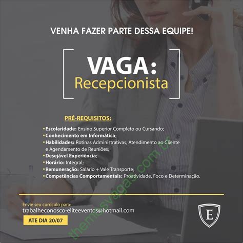 Vaga De Emprego Para Recepcionista Em Teresina Pi Themos Vagas Empregos E Estágiosthemos