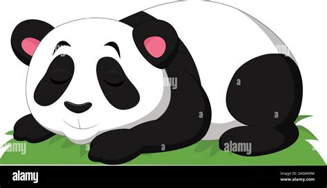 Cartoon Panda Sleeping Isolated On White Background Stock Vector Image