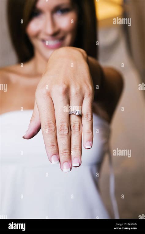 Woman Showing Off Wedding Ring Hi Res Stock Photography And Images Alamy