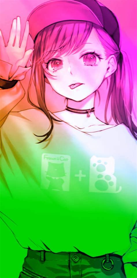 Rainbow Anime Girl Aesthetic Colorful Anime Girl Hd Phone Wallpaper