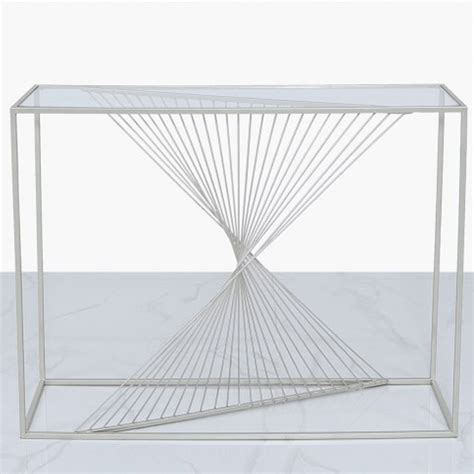 Glass Console Table Silver Metal And Clear Glass Console Table