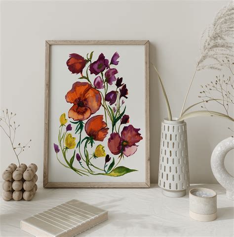 Flower Watercolor Print Artwork