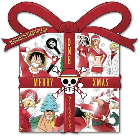 One Piece Christmas Present Box With Cartoon Characters