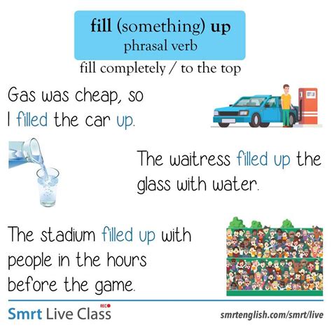 Phrasal Verb Fill Something Up English Phrases Idioms English