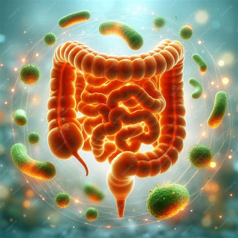 Premium Photo Anatomy Intestine Model Bacteria Floating