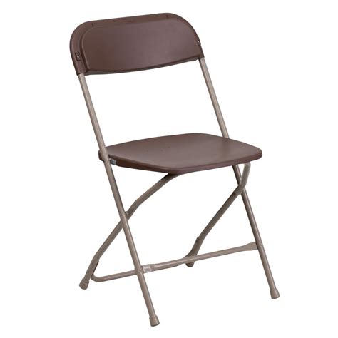 Ships free orders over $39. Flash Furniture Hercules Series 800 lb. Capacity Premium Brown Plastic Folding Chair-LEL3BRN ...