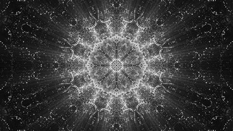 Animated Kaleidoscope Screensaver Of White Round Particles Abstract