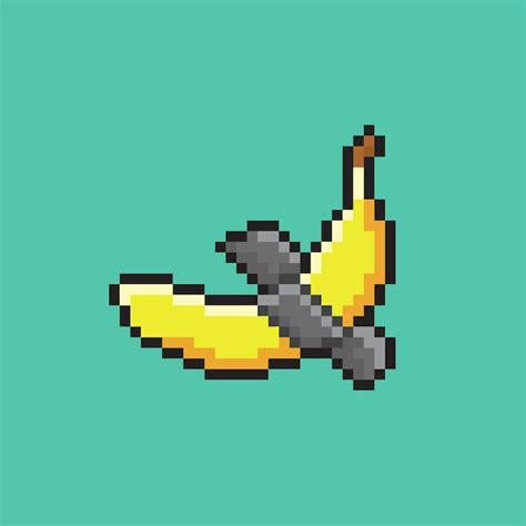 Premium Vector Banana Art With Pixel Art Style