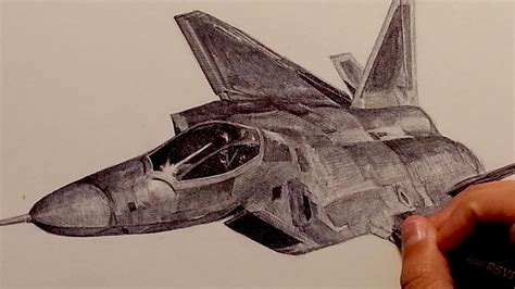 Drawing F 22 Raptor Fighter Aircraft With Ballpoint Pen Youtube