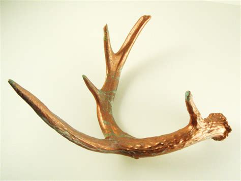 Deer Antler Copper Patina Art Sculpture By Mayajadecreations