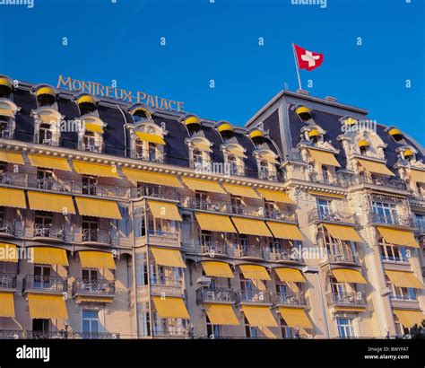 Switzerland Europe Vaud Montreux Montreux Palace Hotel Facade Swiss