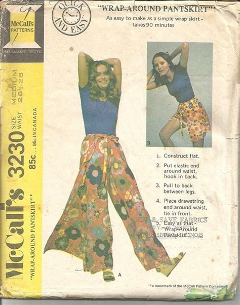Reserved1970s Wrap Around Pantskirt Mega Flares Quick And Etsy Sewing