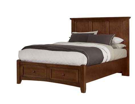 Bonanza Full Mansion Bed With Storage Footboard Cherry Bb B By Vaughan Bassett