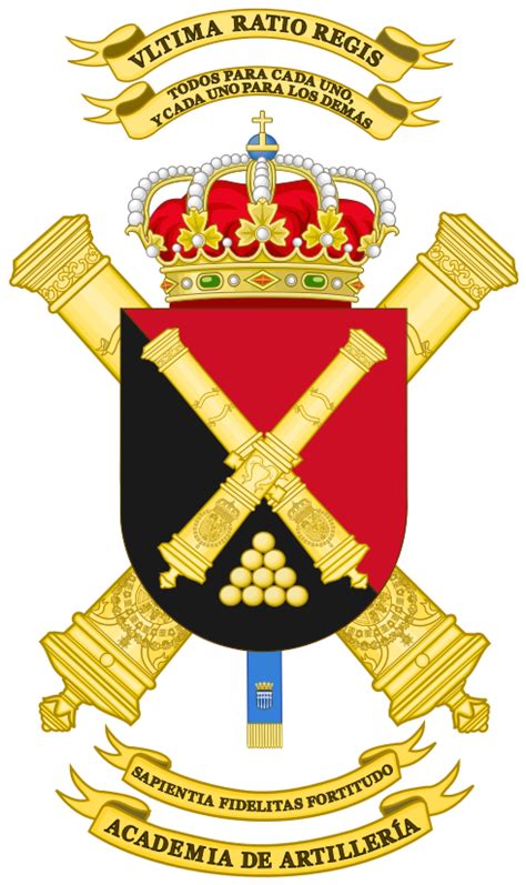 coat of arms of the spanish artillery academy svg escudo nobiliario escudo de armas