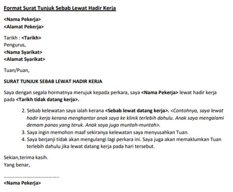 We did not find results for: Kelewatan Contoh Surat Tunjuk Sebab Lewat Hantar Dokumen
