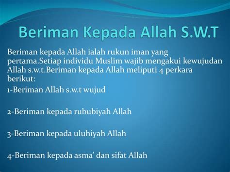 Ppt Beriman Kepada Allah S W T Powerpoint Presentation Free Download Id 4760108