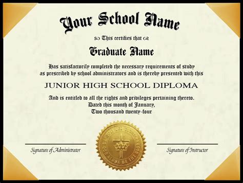 Junior Highelementary Diploma For Homeschools Homeschool Diploma