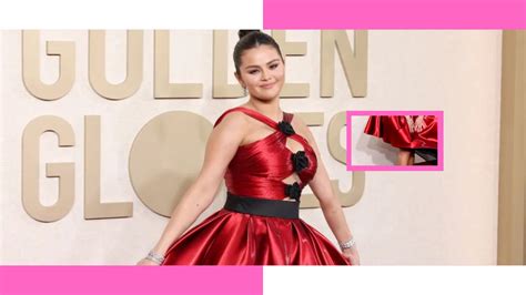 Selena Gomez Major Wardrobe Malfunction On Golden Globes 2024 Red