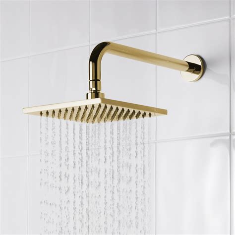 Bathroom Fixtures Home Improvement Brushed Gold Rain Shower Head Bath