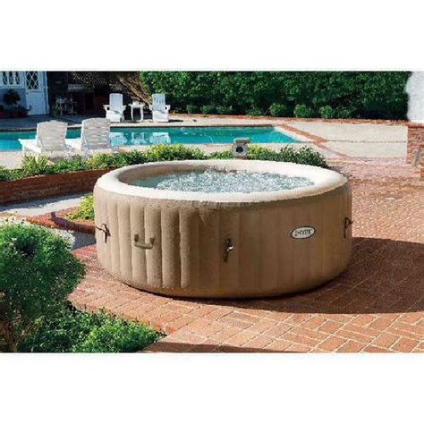 Intex 120 Bubble Jets 4 Person Round Portable Inflatable Hot Tub Spa