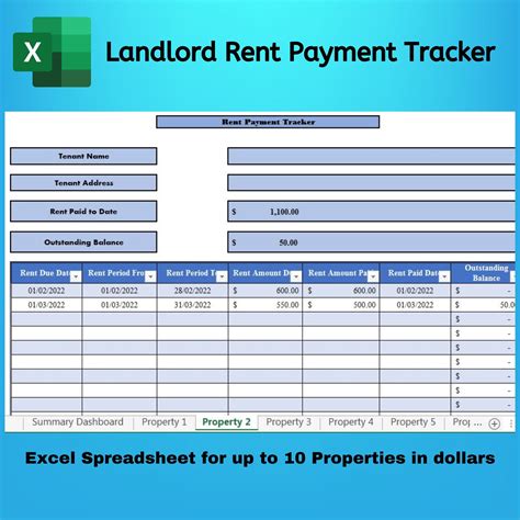 Landlord Rent Payment Tracker In Excel Rental Property