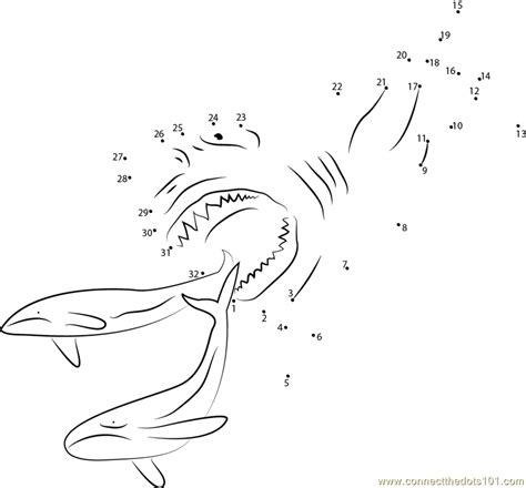 The dots are actual atoms? Megalodon Shark dot to dot printable worksheet - Connect ...