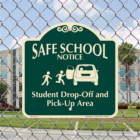 Student Drop Off Pick Up Area Signature Sign Left Sku K2 1431
