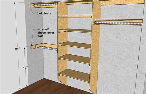 This is based on a typical ceiling height of 96 inches or 8 feet and leaves a foot of usable shelf space the full length of the top shelf in your closet. Gary Katz Online | Closet shelves, Closet built ins, Build ...