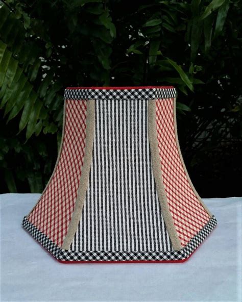 Red Gingham Lampshade Black Stripes Lamp Shade