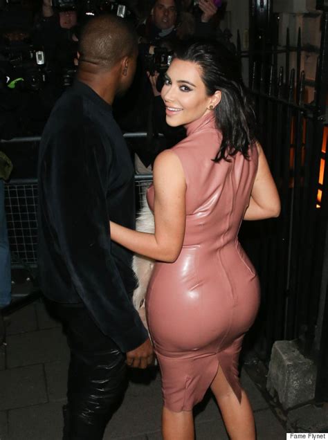 Kim Kardashian Slips On A Skintight Pink Leather Dress Because Why Not