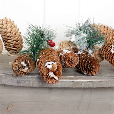 Two Snowy Woodland Pinecone Christmas Garlands By Dibor