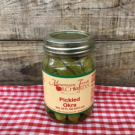 Pour boiling brine to cover okra. Online Store — Pickled Okra — Mountain Fresh Orchards