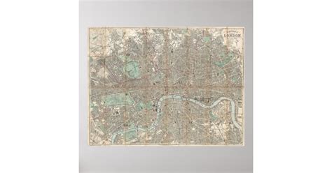 Vintage Map Of London 1890 Poster Zazzle
