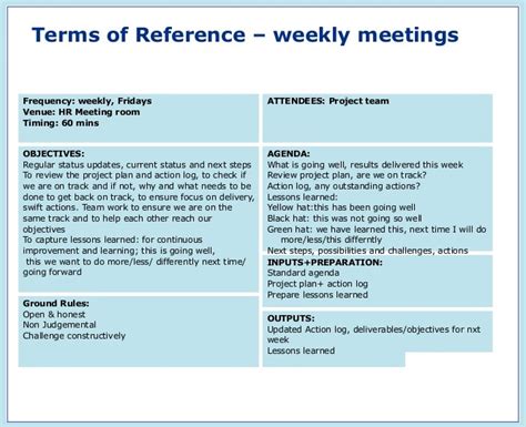 Terms Of Reference Template