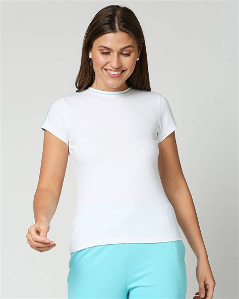 Buy Beach Blue Half Sleeve T Shirt For Women Multicolor Online At Bewakoof
