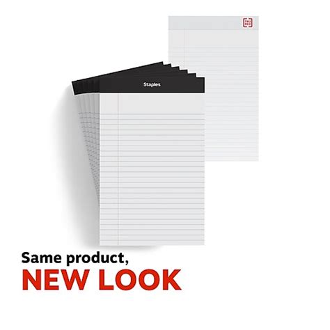 Staples Notepads 5 X 8 Narrow Ruled White 100 Sheetspad 6 Pads