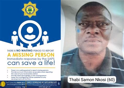 Two Missing Persons Sought By Saps Za Discussion Prevention Investigation And