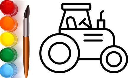 Tractor Colouring For Kids And Toddler Esey Lesson Youtube