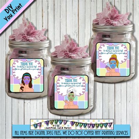 Spa Favor Tags Birthday Party Slumber Party Sleep Over Pamper Party Bridal Shower Other Party