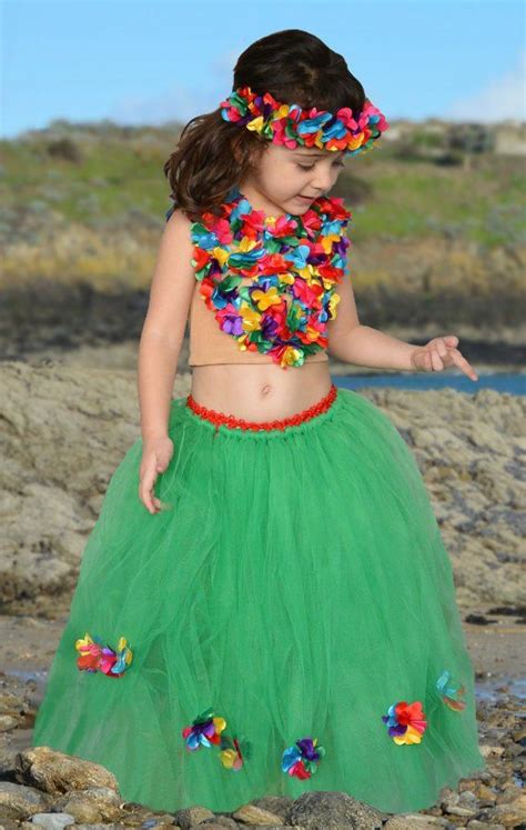 Disfraz De Hawaiana Para Cumpleaños O Fiesta Infantil Falda Etsy