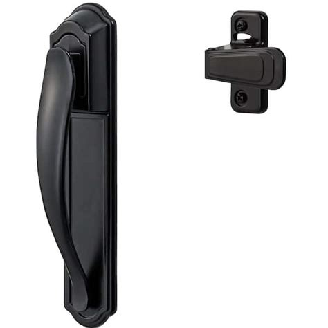 Ideal Security Black Painted Storm And Screen Door Pull Handle Set With
